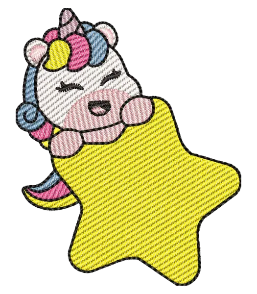 Matriz de Bordado Unicornio com Estrela